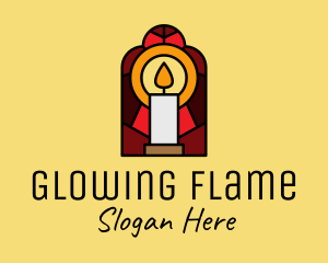 Candle - Church Candle Vigil Mosaic logo design