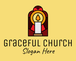 Church Candle Vigil Mosaic  logo design