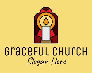 Church - Church Candle Vigil Mosaic logo design