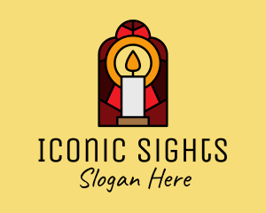 Church Candle Vigil Mosaic  logo design