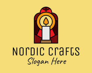 Church Candle Vigil Mosaic  logo design