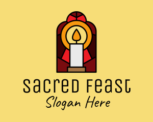 Church Candle Vigil Mosaic  logo design