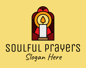 Pray - Church Candle Vigil Mosaic logo design