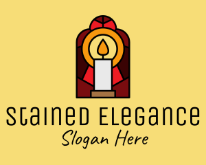 Church Candle Vigil Mosaic  logo design