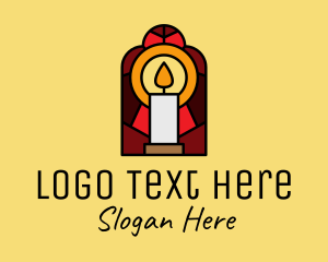 Pray - Church Candle Vigil Mosaic logo design