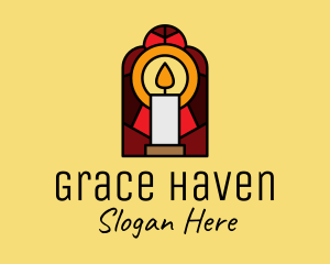 Church - Church Candle Vigil Mosaic logo design