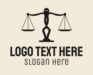Sculpture - Scale Person Justice logo design