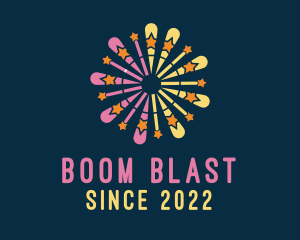 Explosive - Star Celebration Fireworks logo design