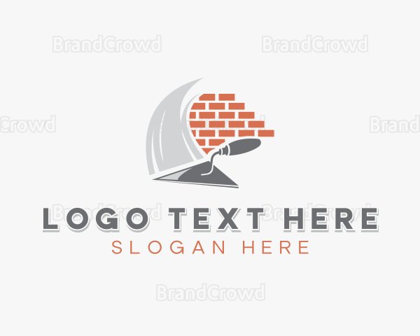 Brick Trowel Plastering Construction Logo