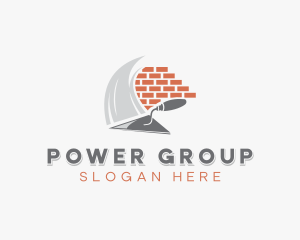 Brick Trowel Plastering Construction Logo