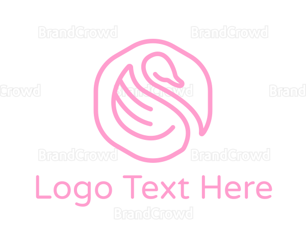 Minimalist Pink Swan Logo