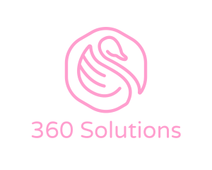 Minimalist Pink Swan logo design