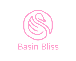 Minimalist Pink Swan logo design