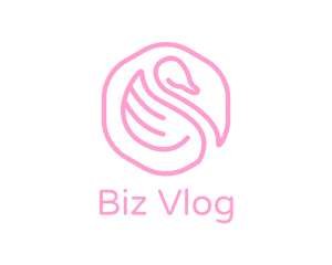 Minimalist Pink Swan logo design