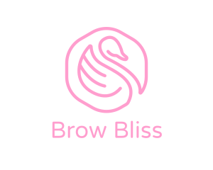 Minimalist Pink Swan logo design