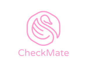 Minimalist Pink Swan logo design