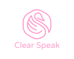 Minimalist Pink Swan logo design