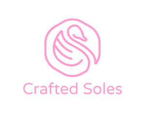 Minimalist Pink Swan logo design