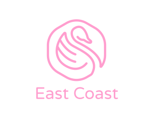 Minimalist Pink Swan logo design