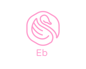 Minimalist Pink Swan logo design