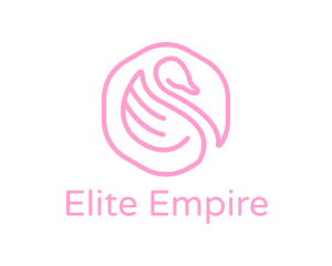 Minimalist Pink Swan logo design