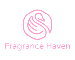 Minimalist Pink Swan logo design