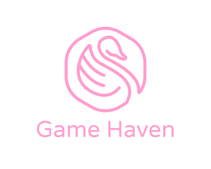 Makeup Artist - Minimalist Pink Swan logo design