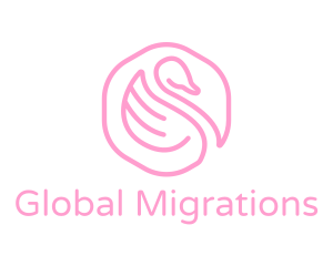 Minimalist Pink Swan logo design