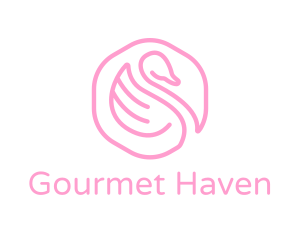 Minimalist Pink Swan logo design