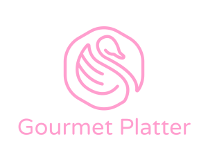 Minimalist Pink Swan logo design