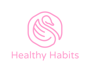 Minimalist Pink Swan logo design