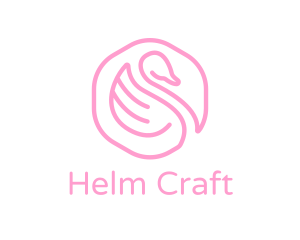 Minimalist Pink Swan logo design