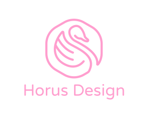 Minimalist Pink Swan logo design