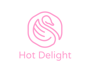 Minimalist Pink Swan logo design