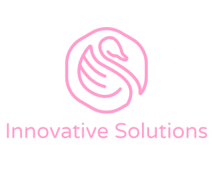 Minimalist Pink Swan logo design