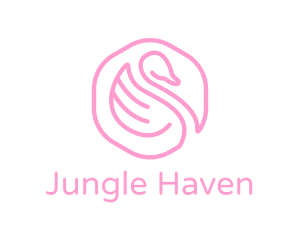 Minimalist Pink Swan logo design