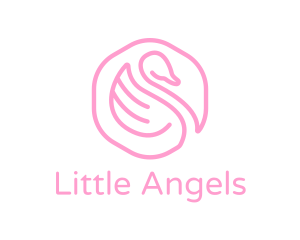 Minimalist Pink Swan logo design