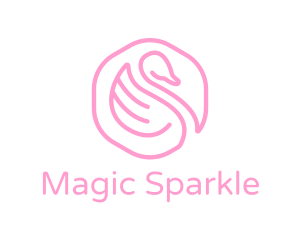 Minimalist Pink Swan logo design