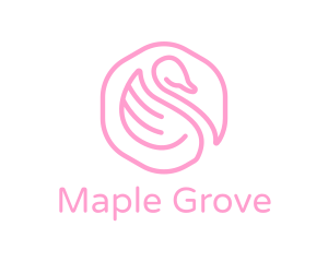 Minimalist Pink Swan logo design