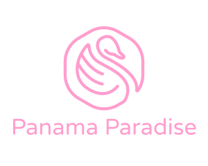 Minimalist Pink Swan logo design