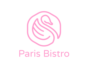 Minimalist Pink Swan logo design