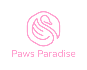 Minimalist Pink Swan logo design