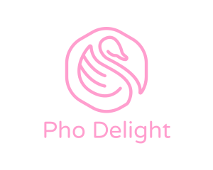 Minimalist Pink Swan logo design