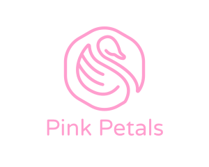 Pink - Minimalist Pink Swan logo design