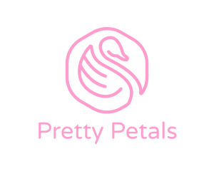 Minimalist Pink Swan logo design