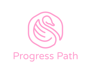 Minimalist Pink Swan logo design