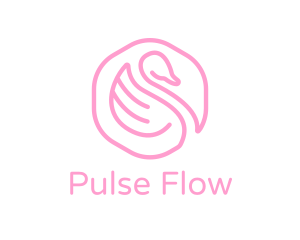 Minimalist Pink Swan logo design