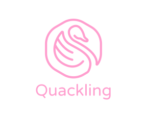 Minimalist Pink Swan logo design