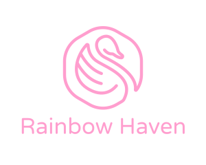 Minimalist Pink Swan logo design