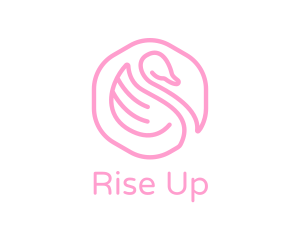 Minimalist Pink Swan logo design